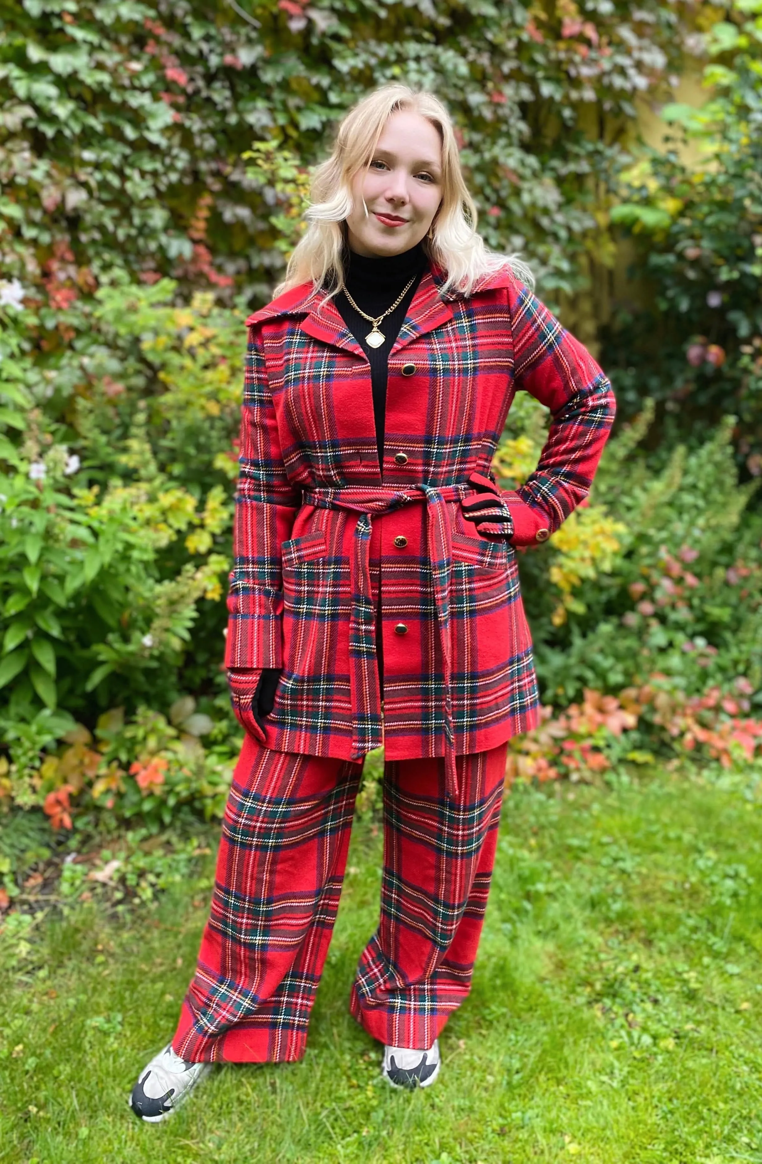 Hepburn Pants - bukse med høyt liv - tartan