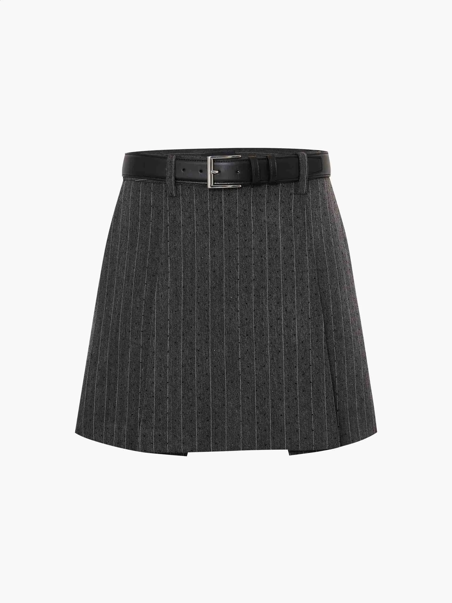 Include Belt Pinstripe Skirt