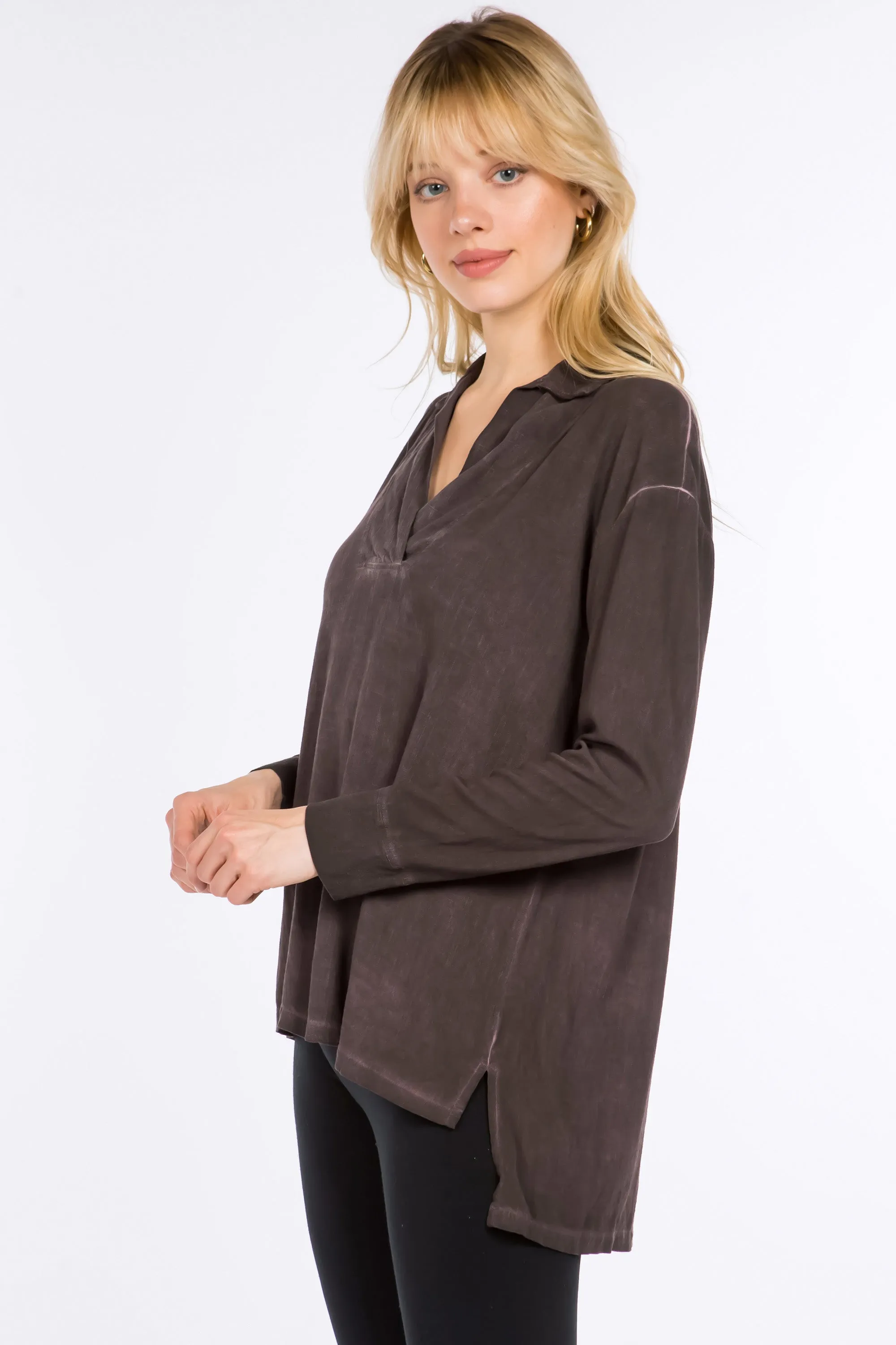 Inverted Pleat Collared Tunic