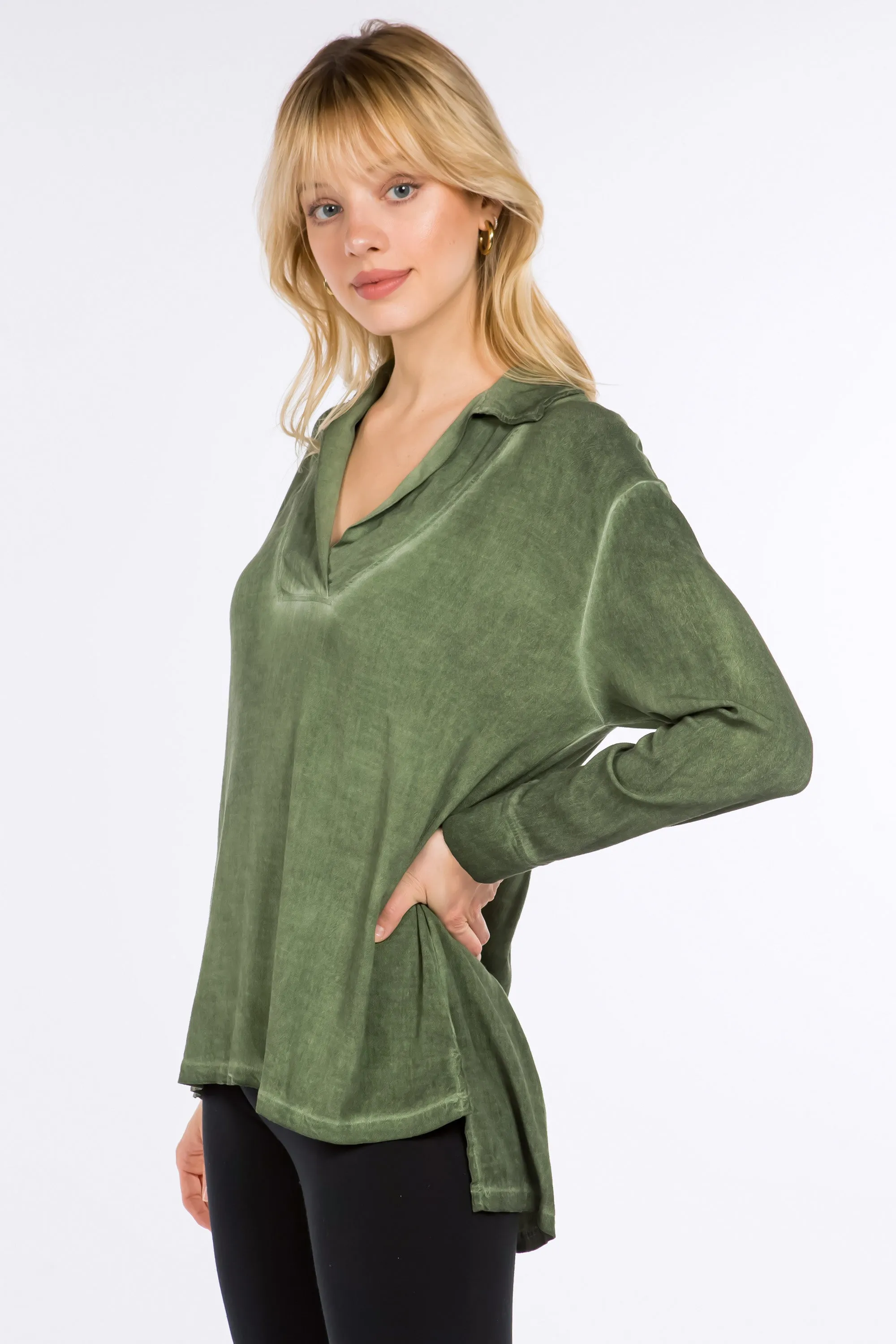 Inverted Pleat Collared Tunic