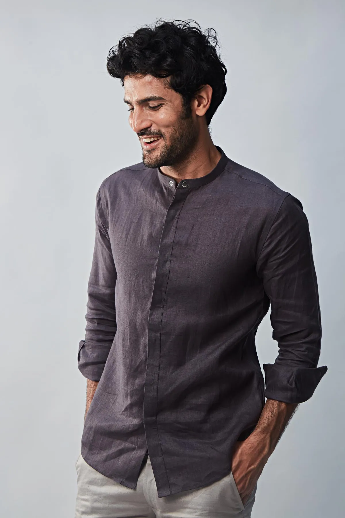 Iron grey Linen Shirt