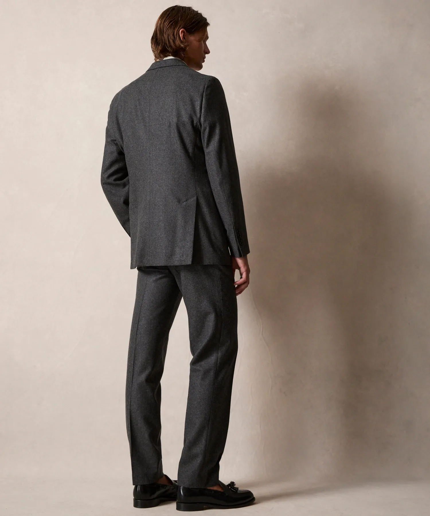 Italian Flannel Sutton Suit in Charcoal