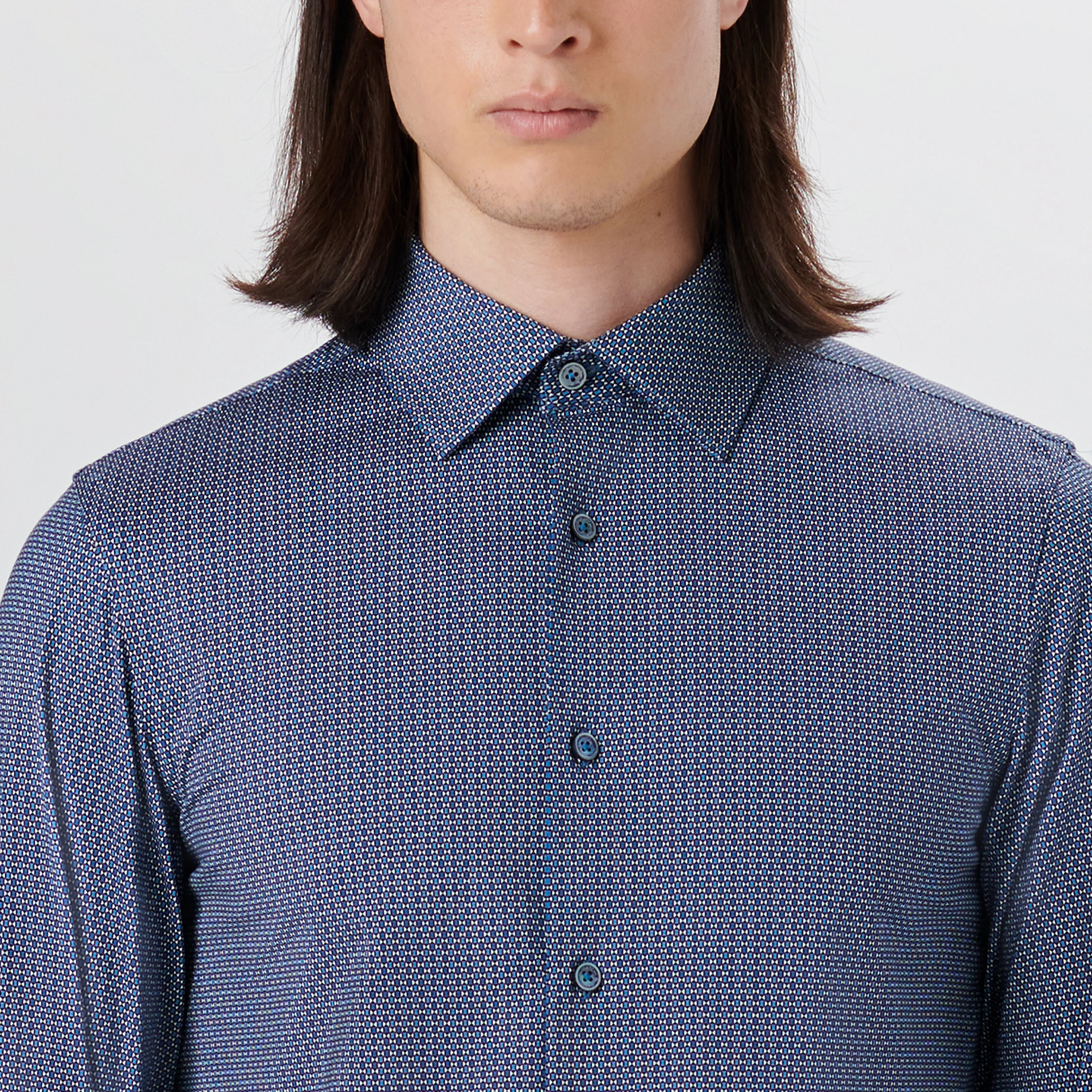 JAMES Bird's Eye Print OoohCotton Shirt