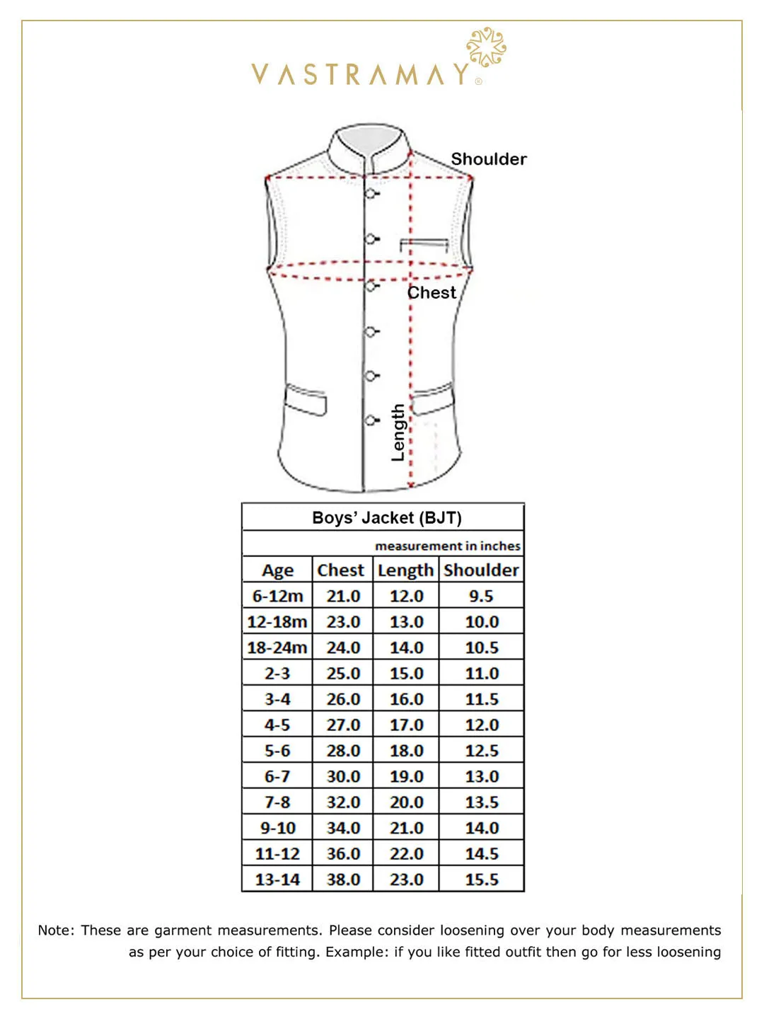 Jashvi Boys Pink & Orange Woven Design Nehru Jacket