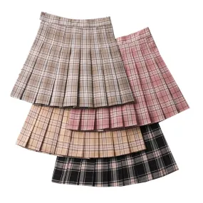 JOSKAA 2024 new Harajuku Neutral Colors Pleated Tennis Skirt