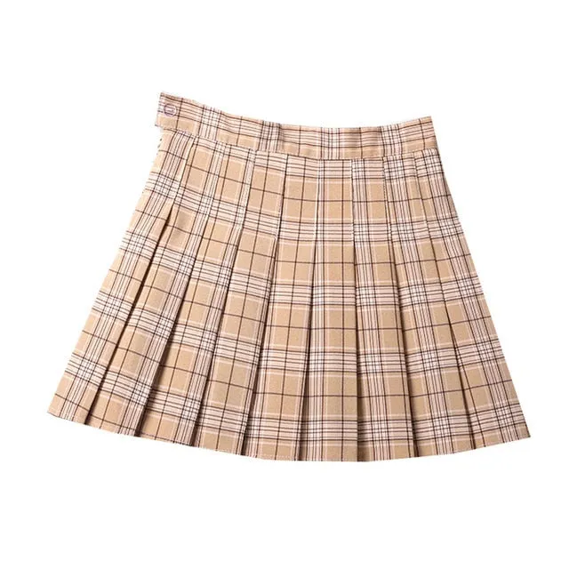 JOSKAA 2024 new Harajuku Neutral Colors Pleated Tennis Skirt