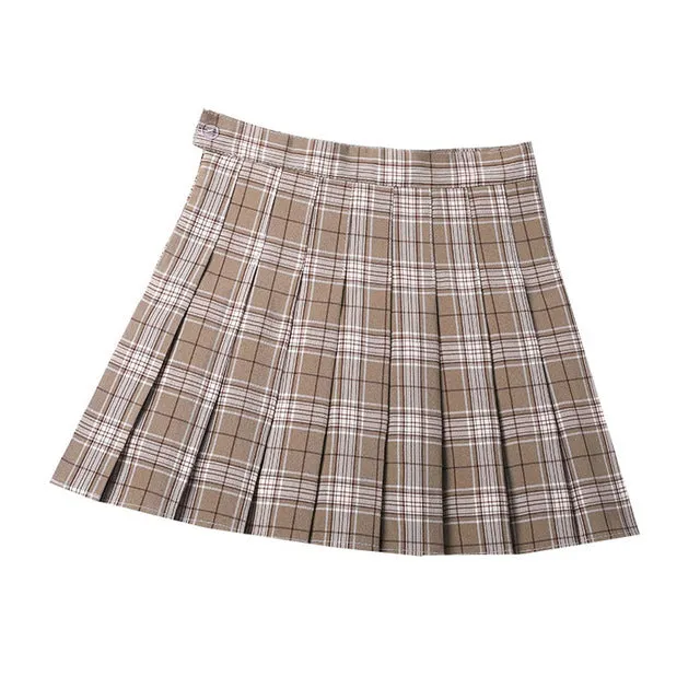 JOSKAA 2024 new Harajuku Neutral Colors Pleated Tennis Skirt