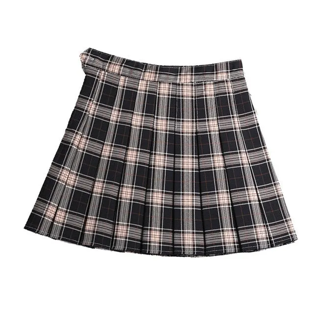 JOSKAA 2024 new Harajuku Neutral Colors Pleated Tennis Skirt