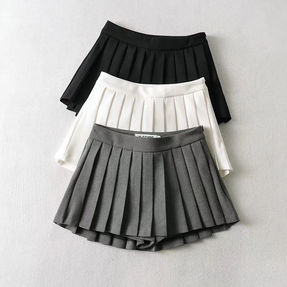 JOSKAA 2024 new Korean Fashion Y2K Aesthetic Pleated Micro Skirt