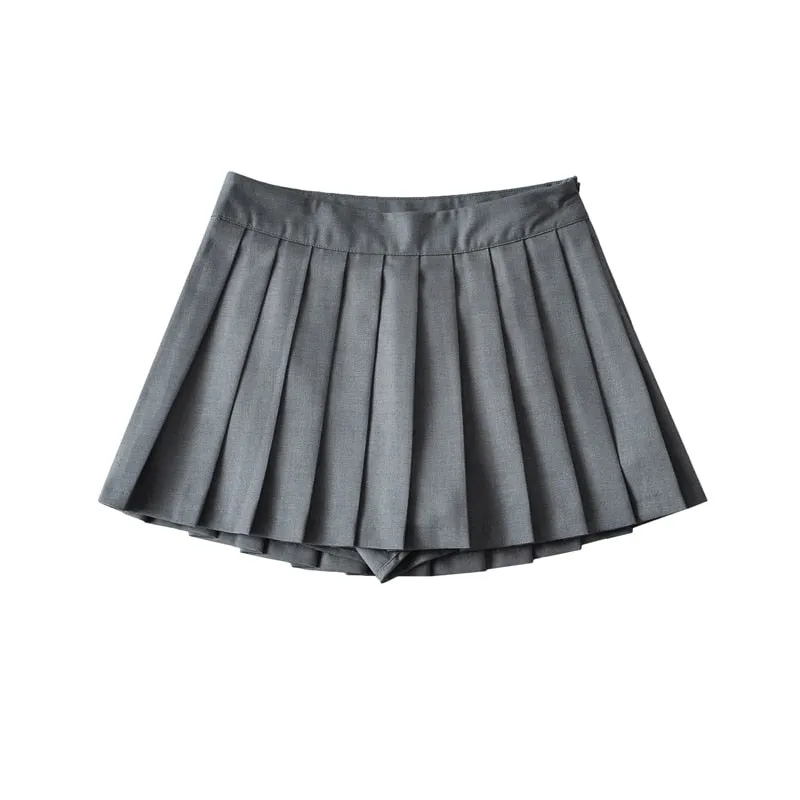 JOSKAA 2024 new Korean Fashion Y2K Aesthetic Pleated Micro Skirt