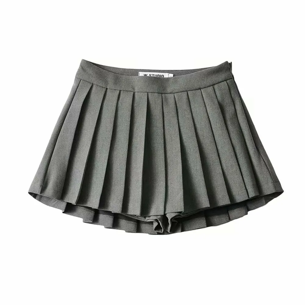 JOSKAA 2024 new Korean Fashion Y2K Aesthetic Pleated Micro Skirt