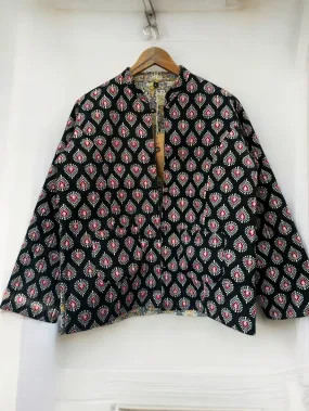 Kantha Jacket - Block Print Cotton  | Large (12 - 14)