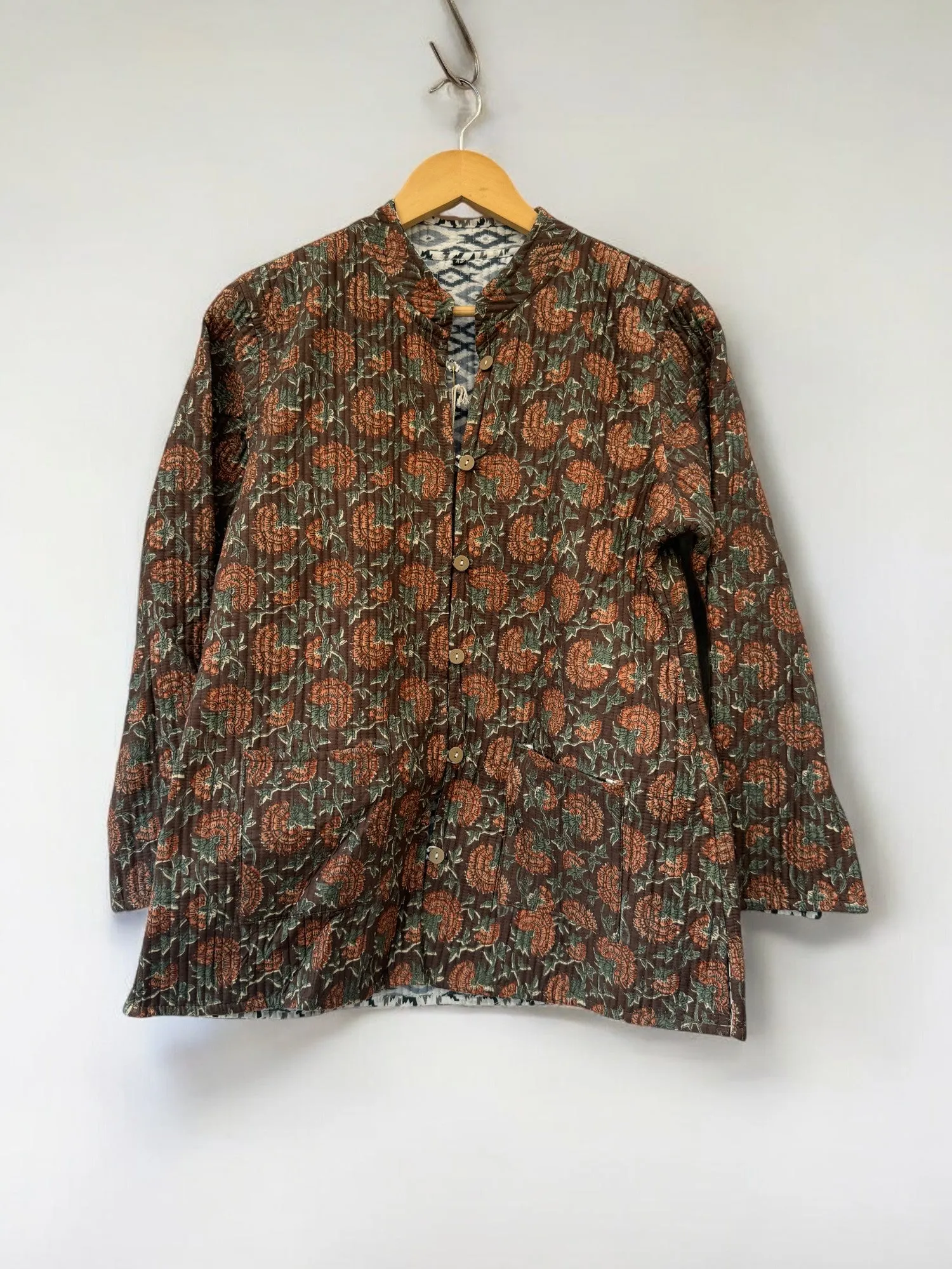 Kantha Jacket - Block Print Cotton  | Large (12-14)