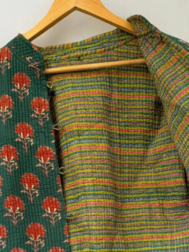 Kantha Jacket - Block Print Cotton  | M (12-14)