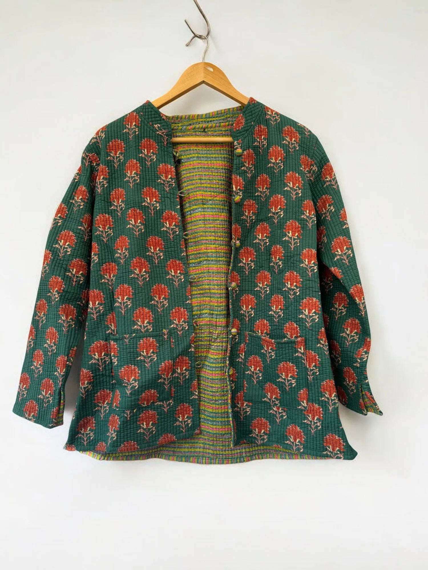 Kantha Jacket - Block Print Cotton  | M (12-14)