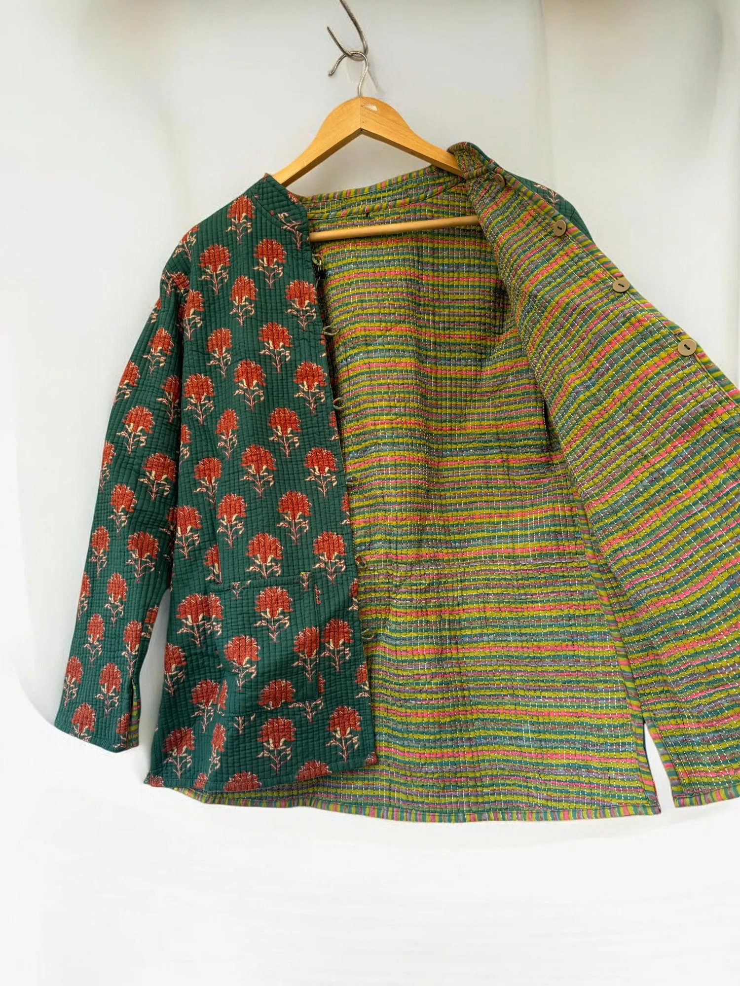 Kantha Jacket - Block Print Cotton  | M (12-14)