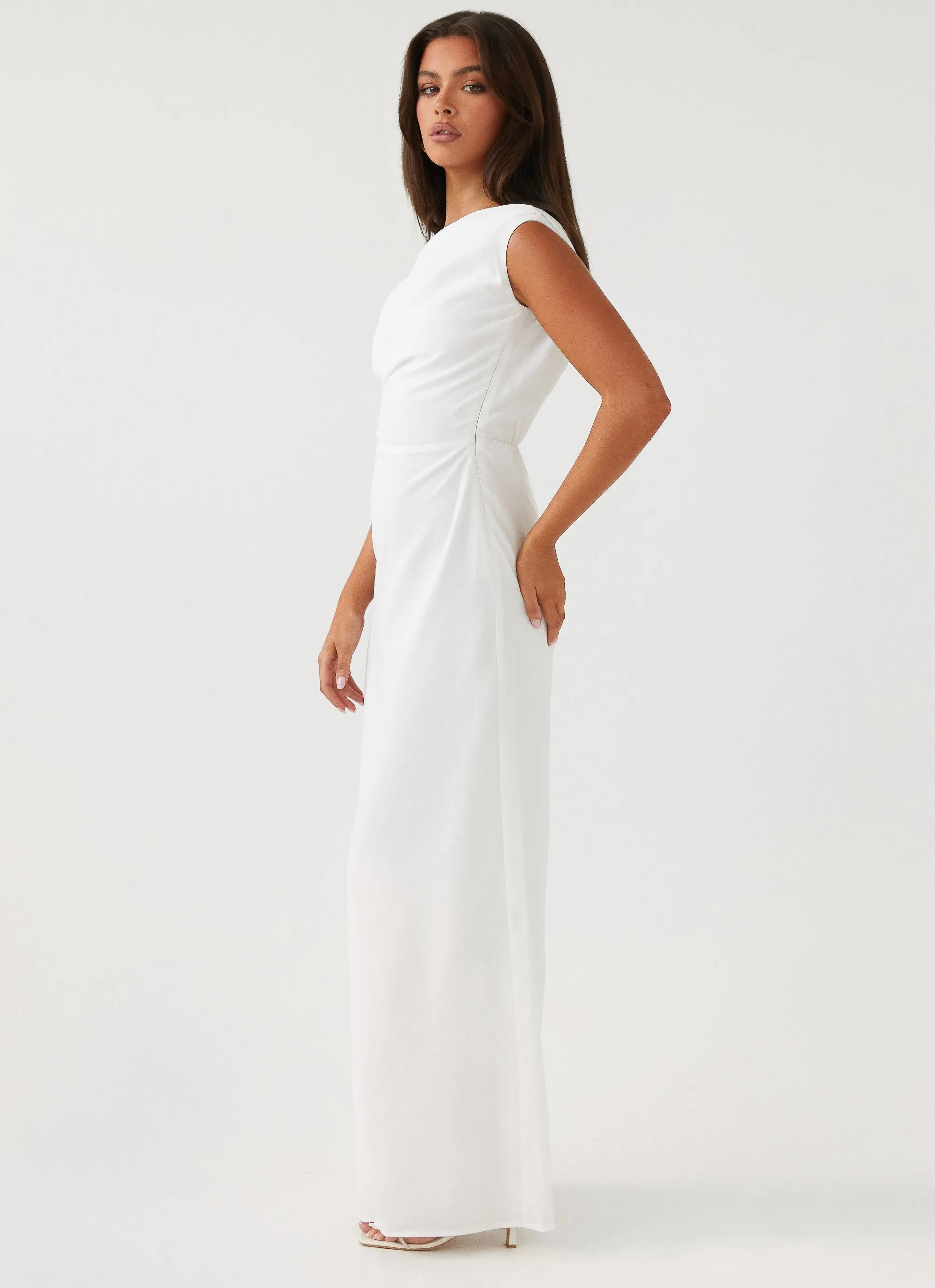 Lady Love Linen Maxi Dress - White