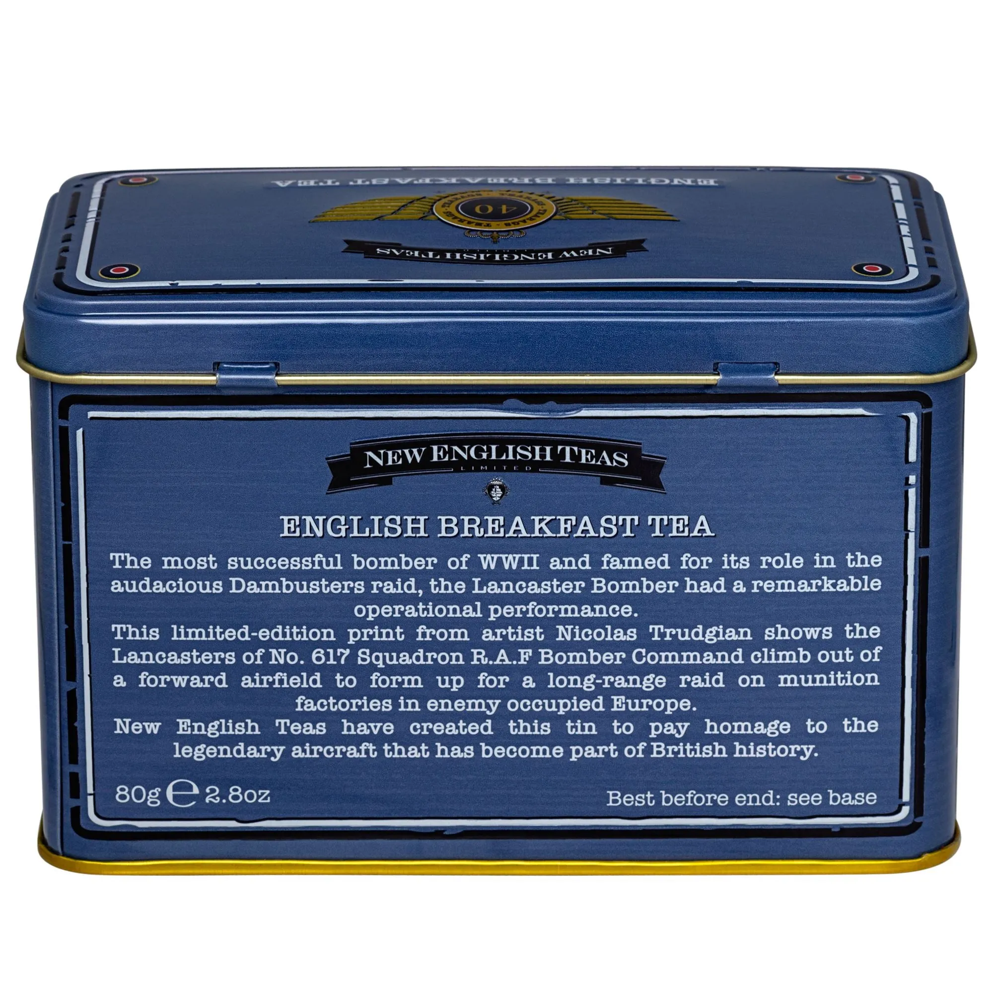 Lancaster Bomber Tea Tin With 40 English Breakfast Teabags