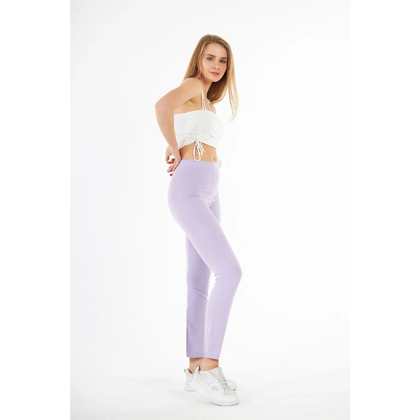 Lilac Cotton Jersey Leggings