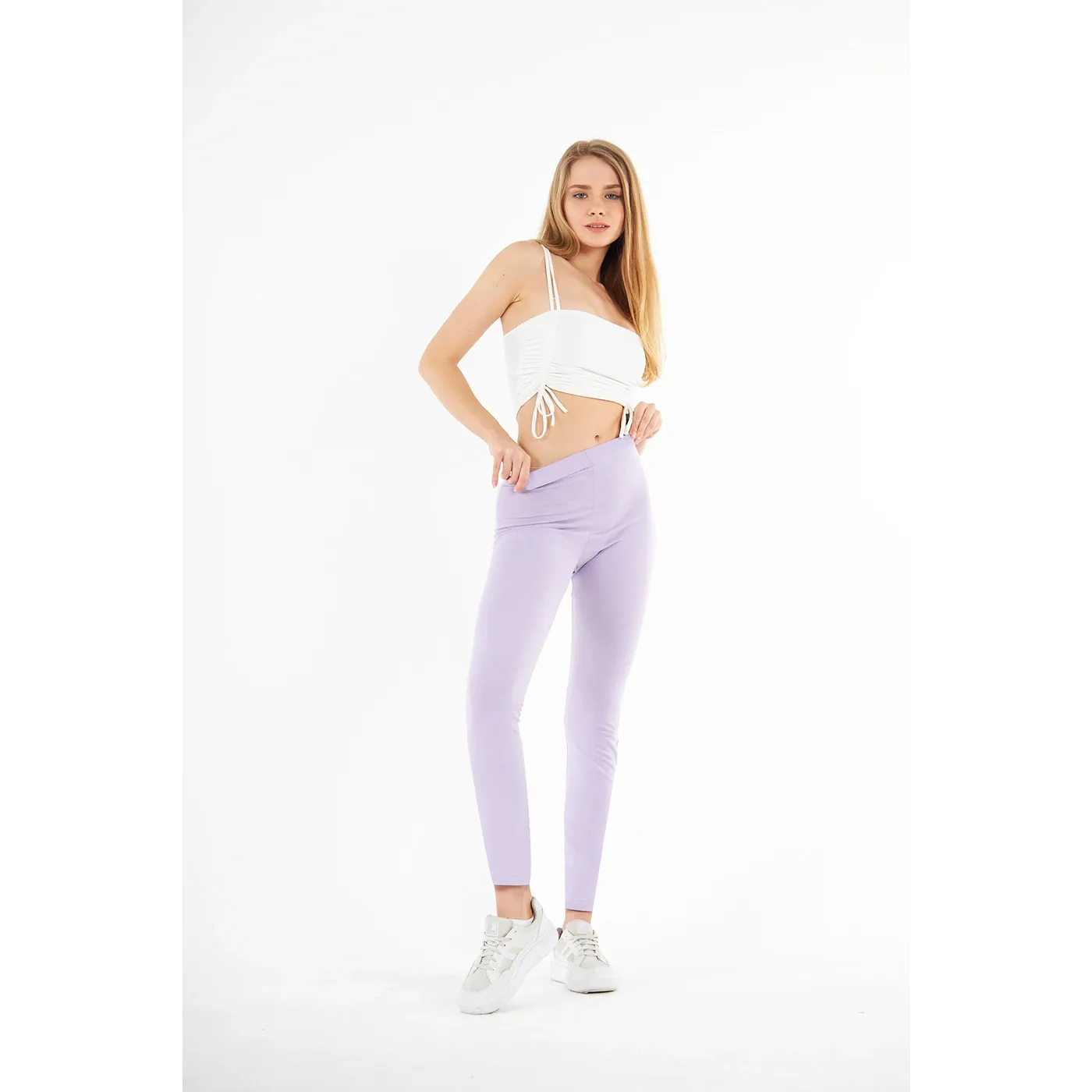 Lilac Cotton Jersey Leggings