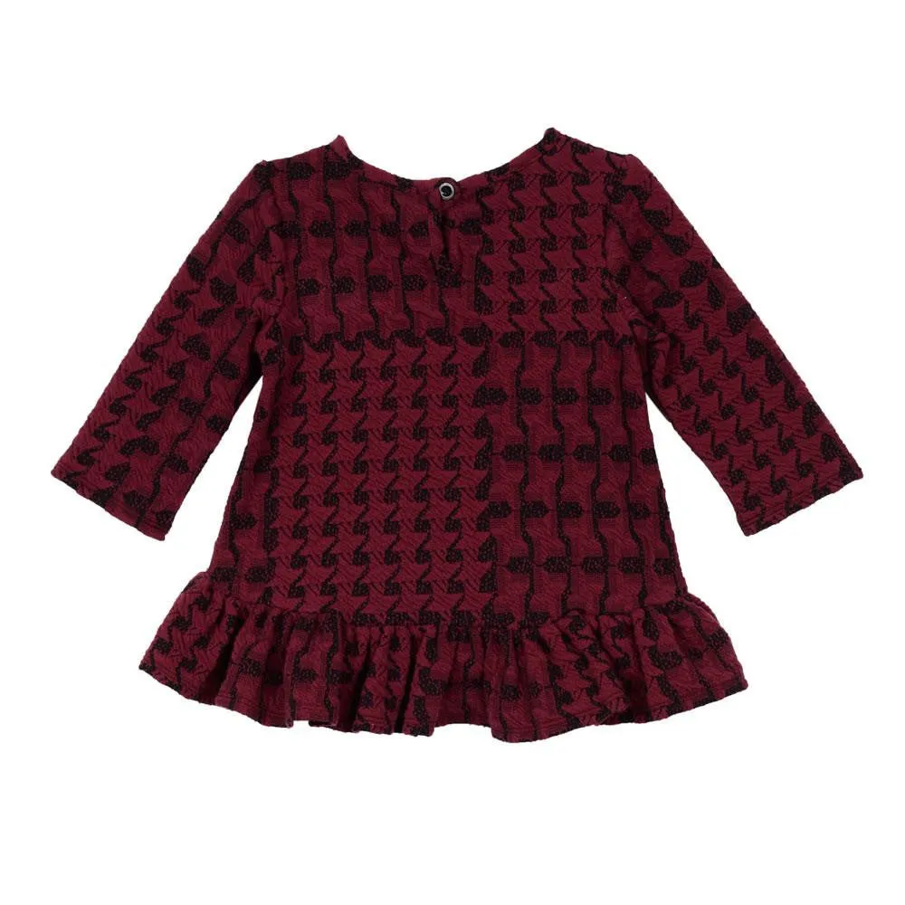 Lily Burgundy Houndstooth Set