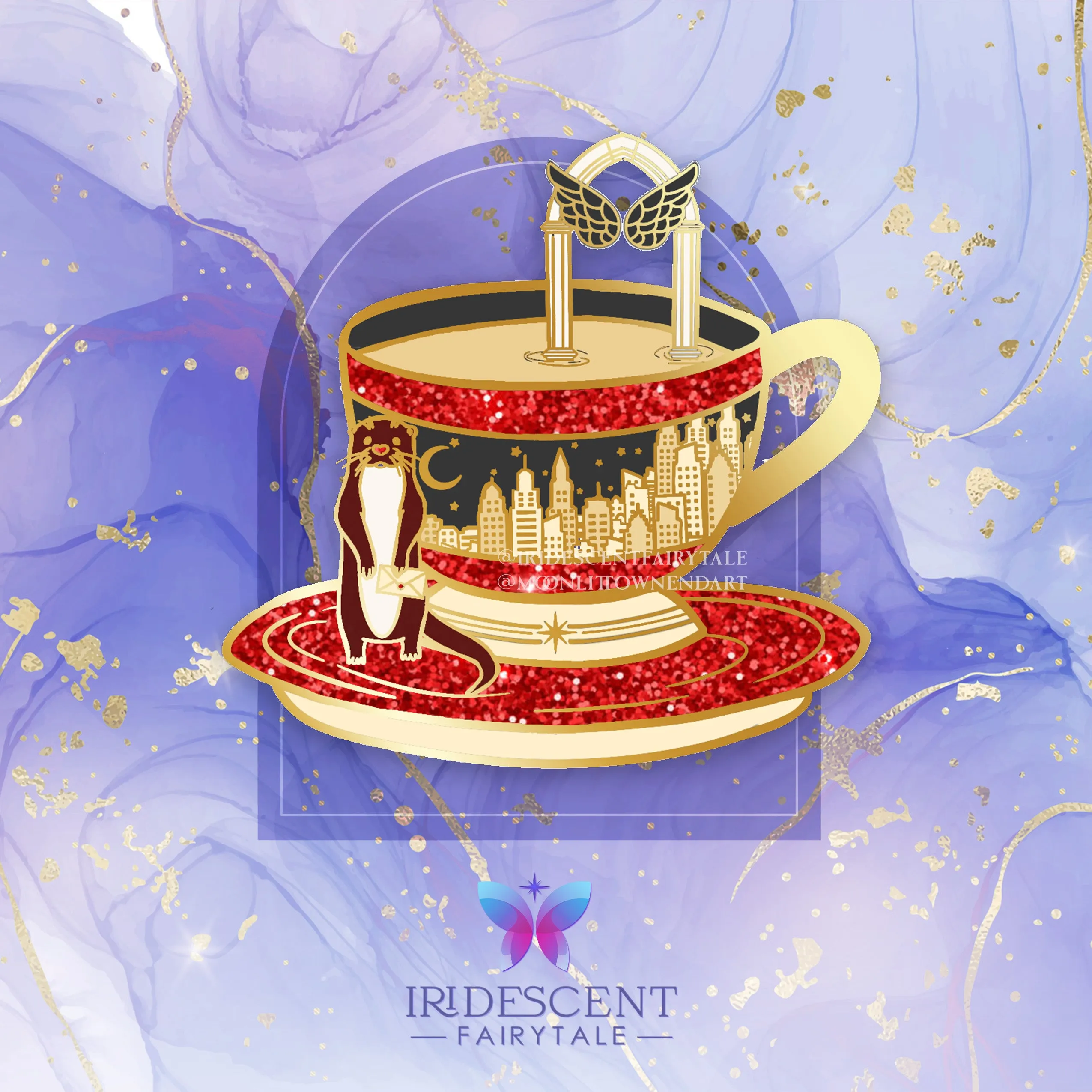 LIMITED EDITION Tea Cup #4 Enamel Golden Metal Pin