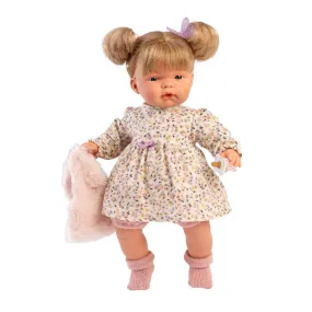 Llorens - Baby Girl Doll with with Crying Mechanism, Clothing, Fur Vest, & Accessories: Joelle 38cm