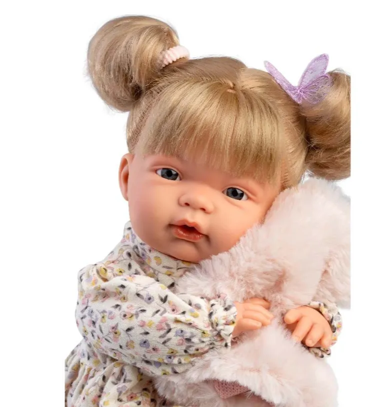 Llorens - Baby Girl Doll with with Crying Mechanism, Clothing, Fur Vest, & Accessories: Joelle 38cm