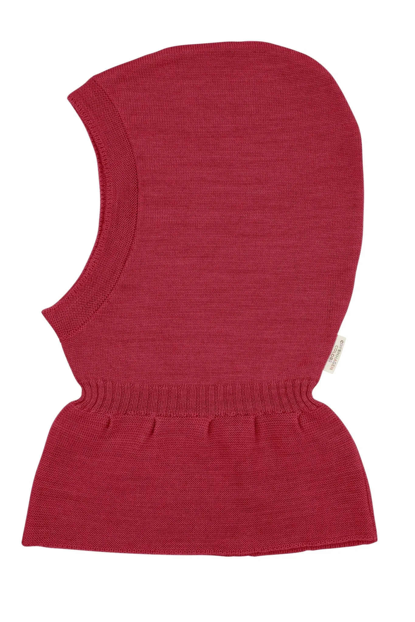 LT. KNITTED MERINO BALACLAVA WITH FRILL - BURGUNDY