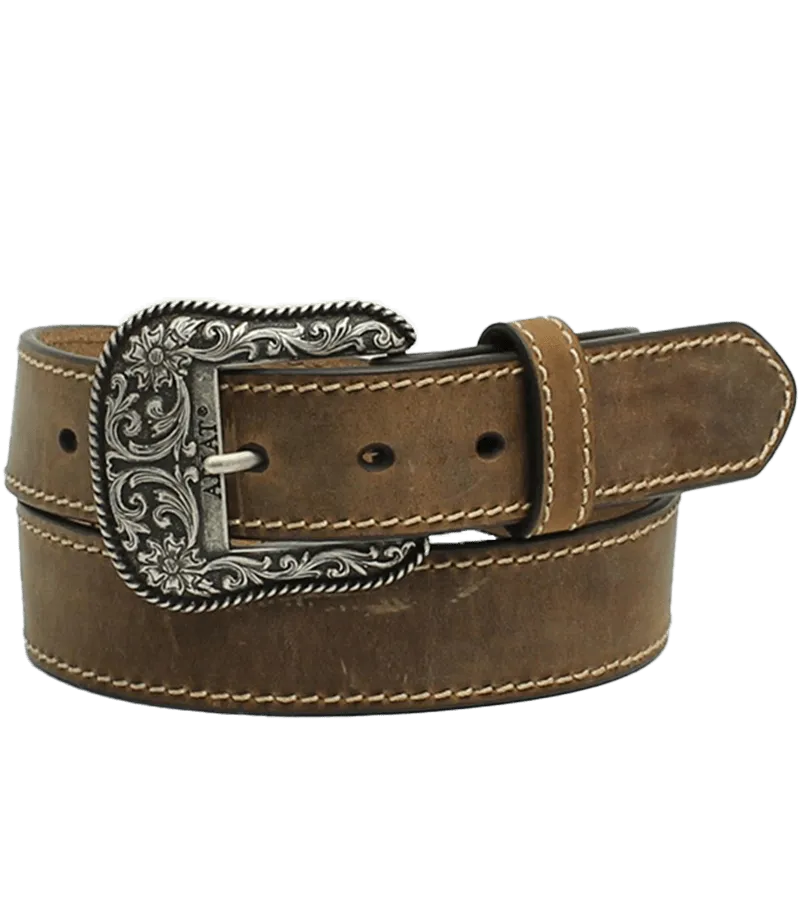 M&f Women's Ariat Heavy Stitch Edge Leather Belt