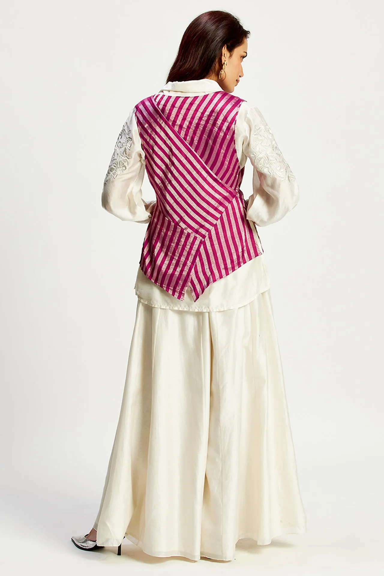 Margo - Fusion Fuchsia Striped Vest Set