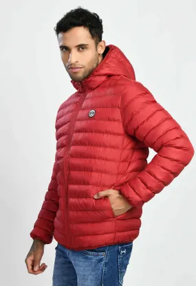 Maroon Dobby Quilted Bomber Jacket