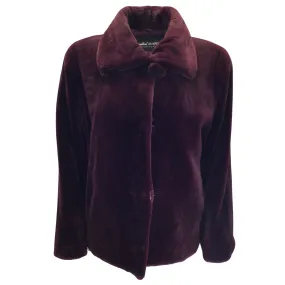 Maximilian Burgundy Sheared Mink Fur Jacket