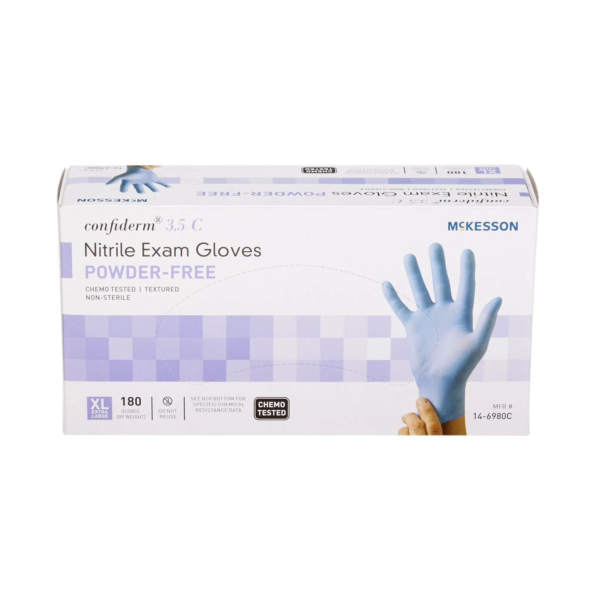 McKesson Confiderm® 3.5C Nitrile Exam Glove, Extra Large, Blue