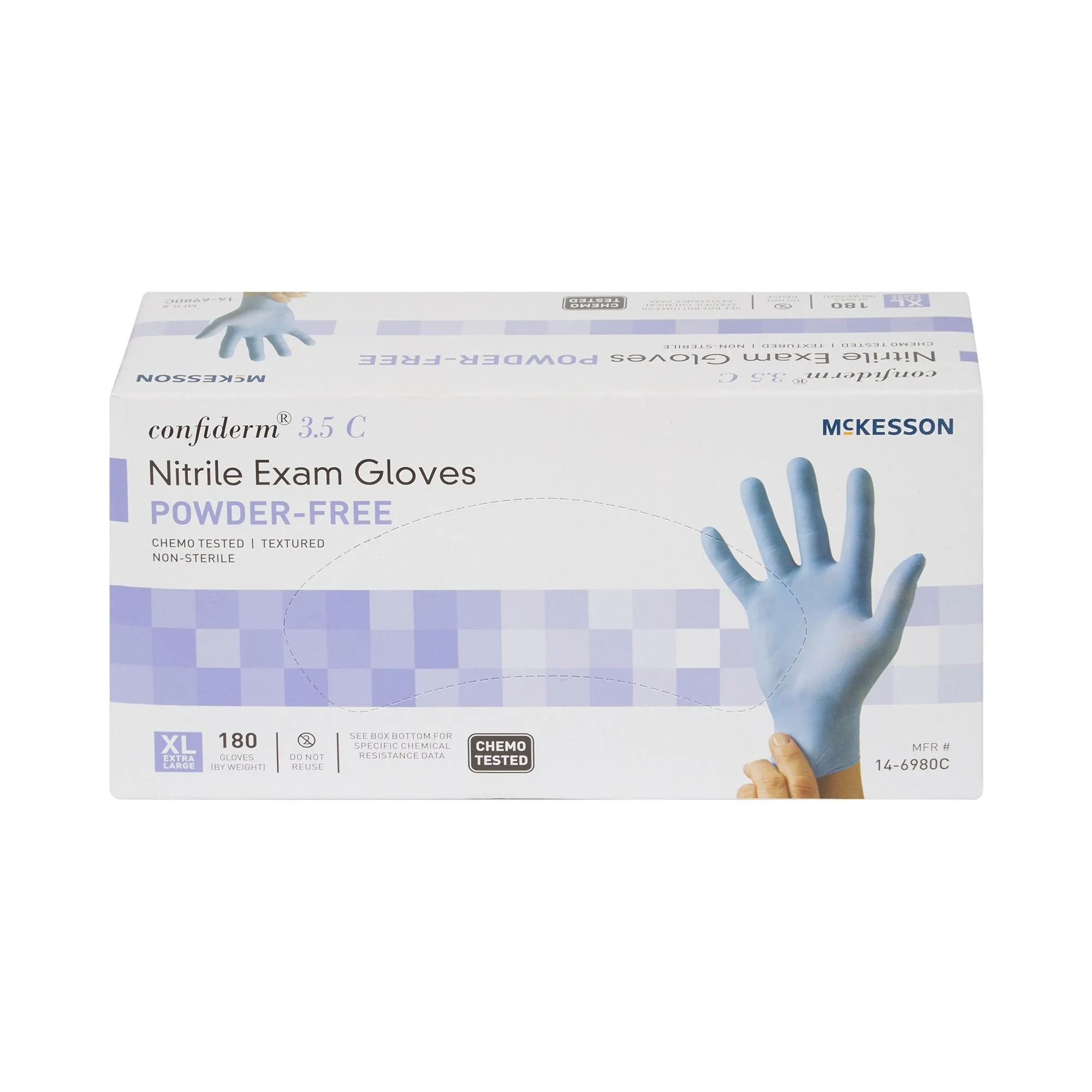 McKesson Confiderm® 3.5C Nitrile Exam Glove, Extra Large, Blue