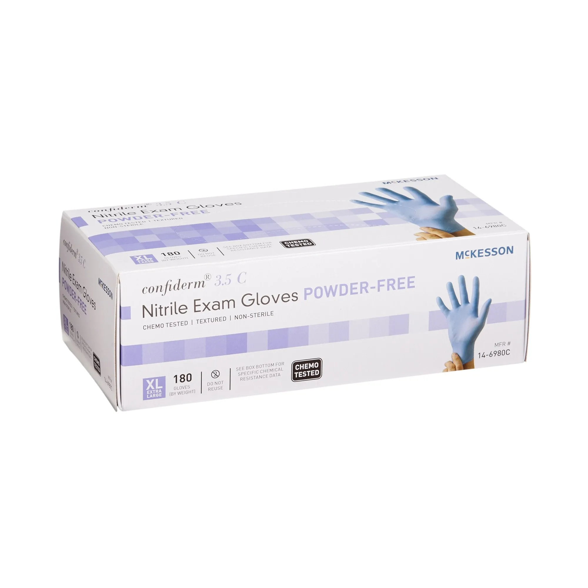 McKesson Confiderm® 3.5C Nitrile Exam Glove, Extra Large, Blue