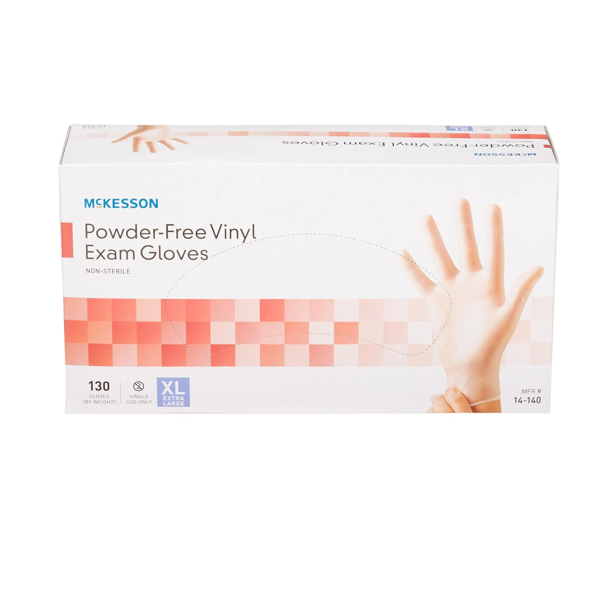 McKesson Vinyl Exam Glove, Extra Large, Clear