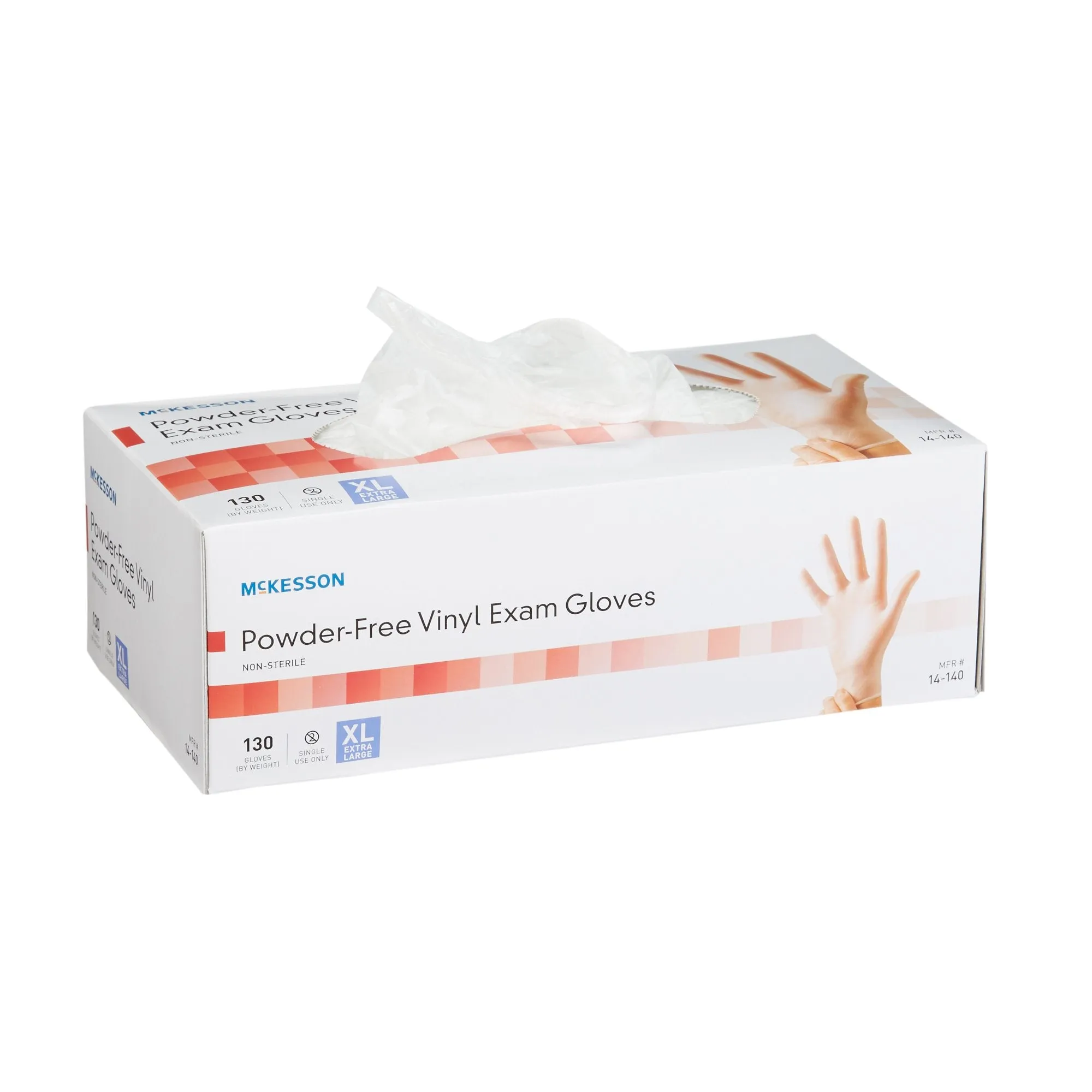 McKesson Vinyl Exam Glove, Extra Large, Clear