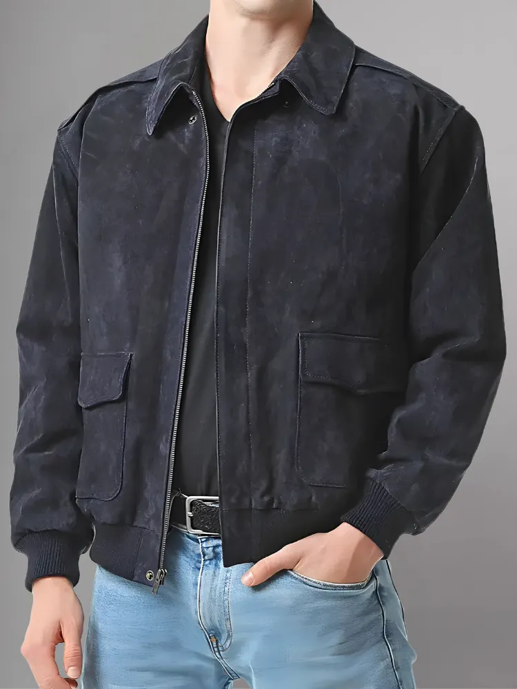 Men’s A-2 Flight Black Leather Jacket