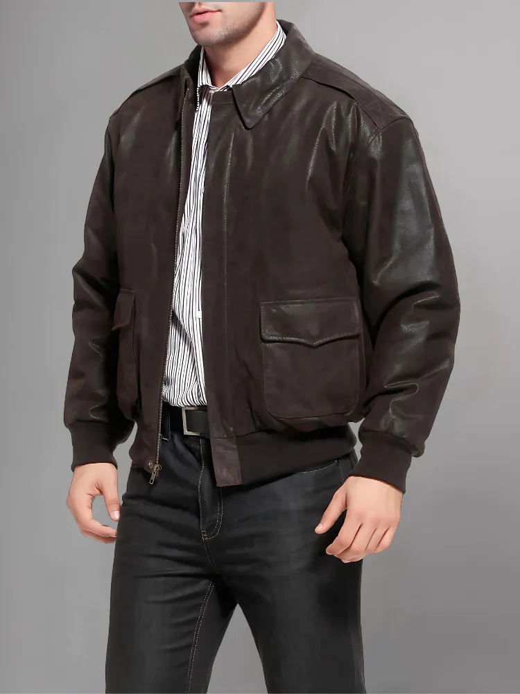 Men’s A-2 Flight Black Leather Jacket