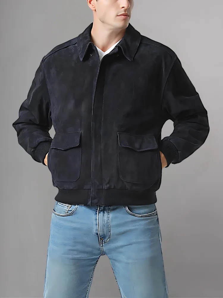 Men’s A-2 Flight Black Leather Jacket