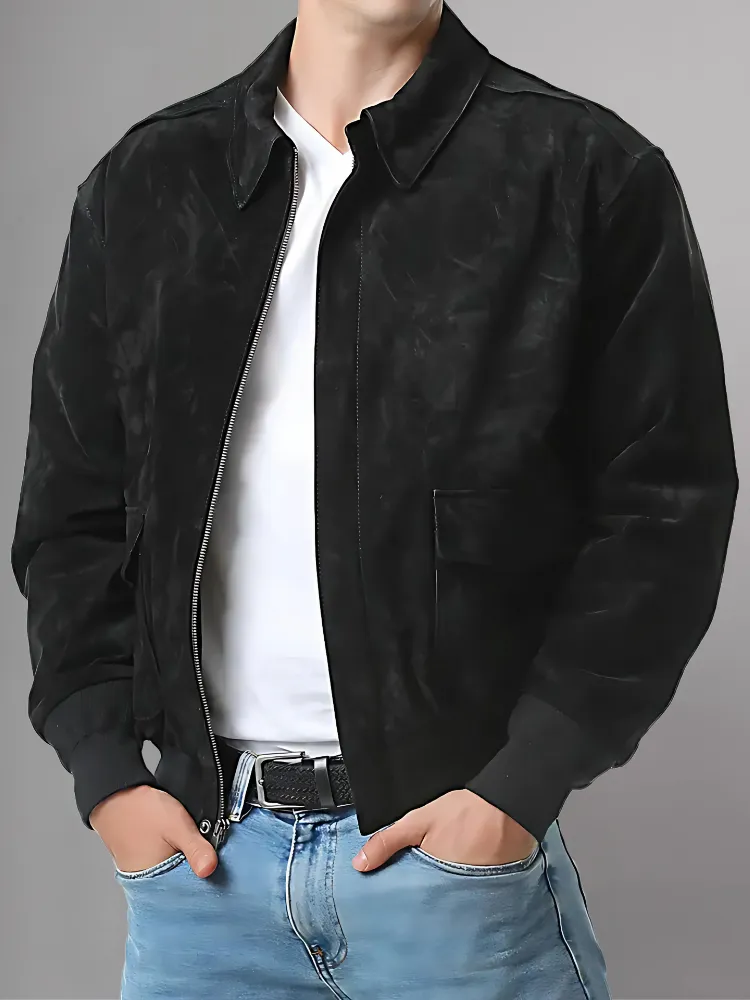 Men’s A-2 Flight Black Leather Jacket