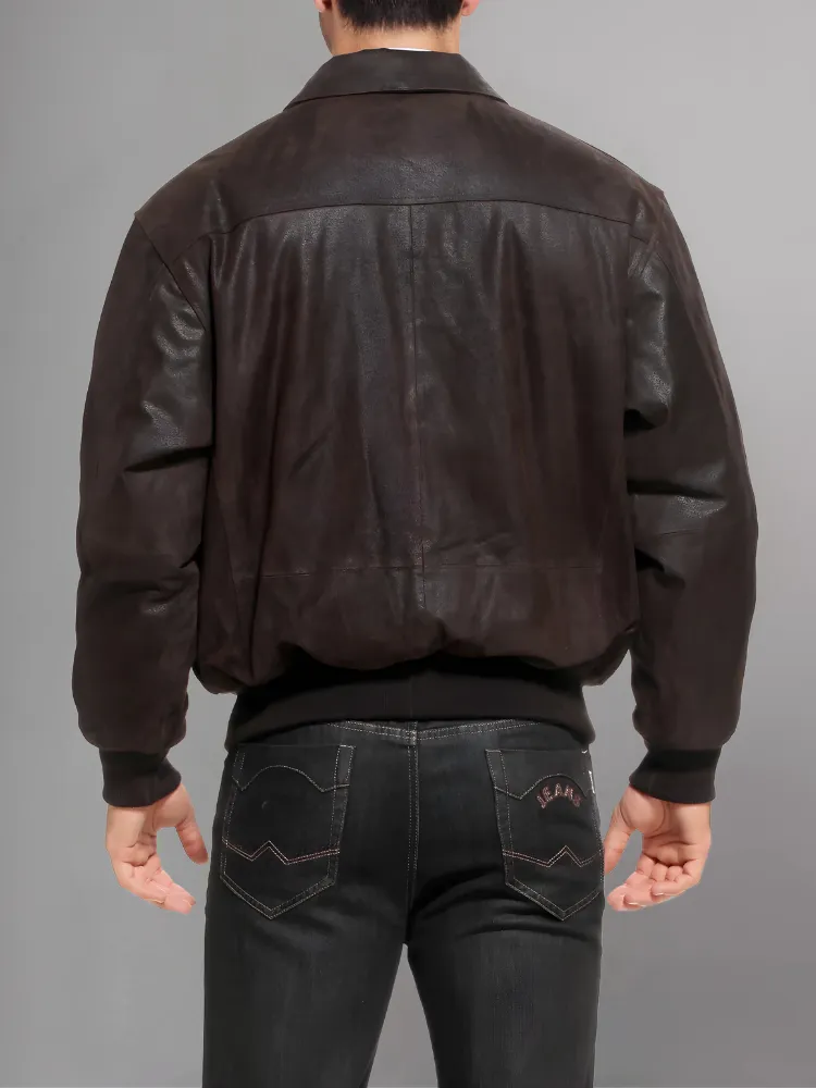 Men’s A-2 Flight Black Leather Jacket