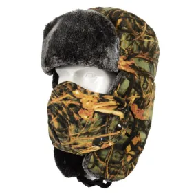 Men's and women's winter outdoor warm cotton hat camouflage thickening ear protection Lei Feng hat riding windproof