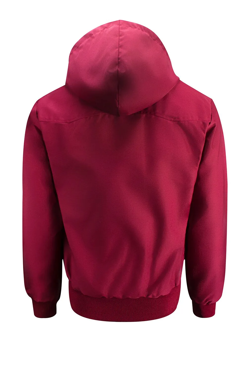 Mens Hooded Harrington Jacket - Burgundy