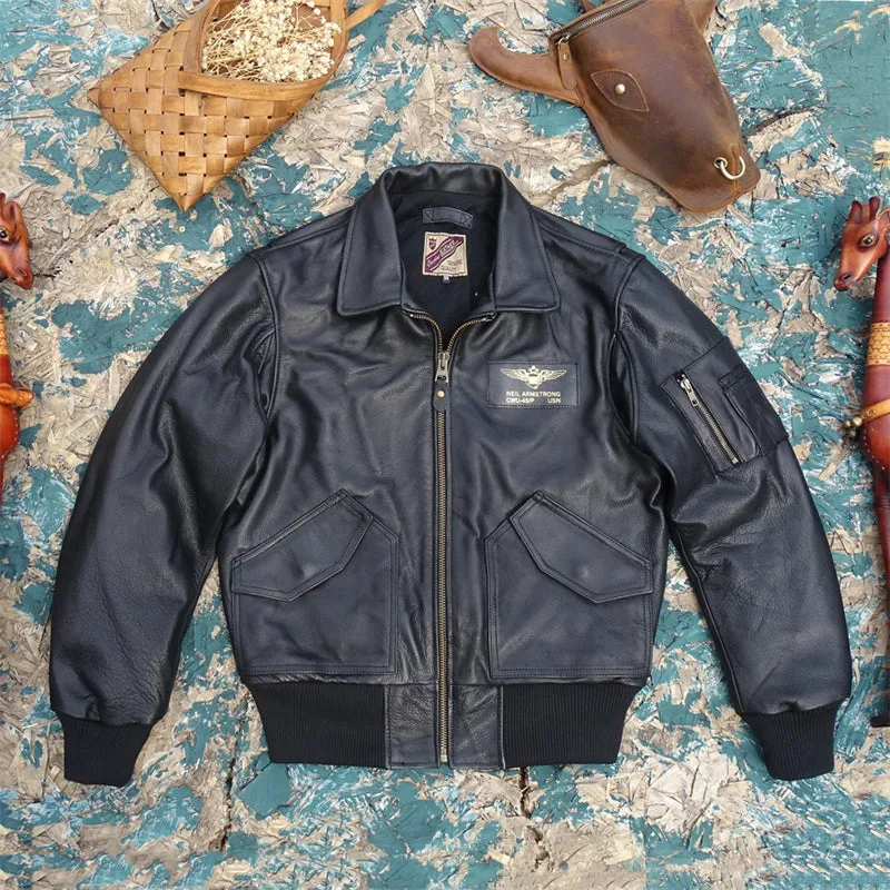 Men's MA-2 Bomber Leather Jacket