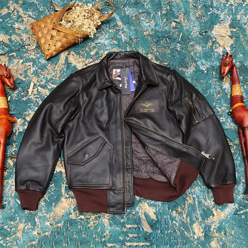 Men's MA-2 Bomber Leather Jacket