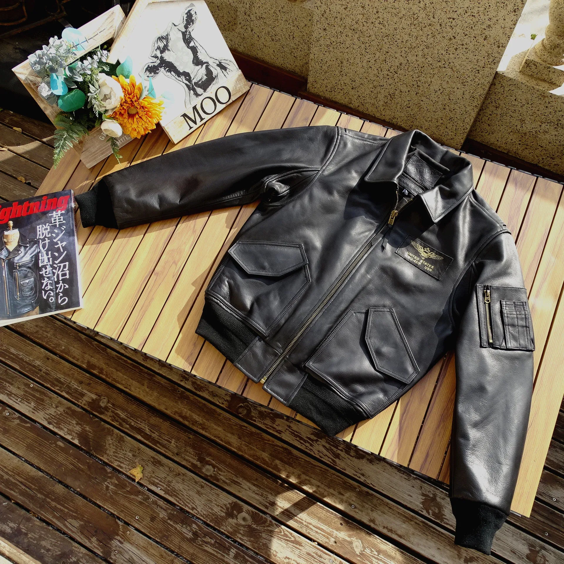 Men's MA-2 Bomber Leather Jacket