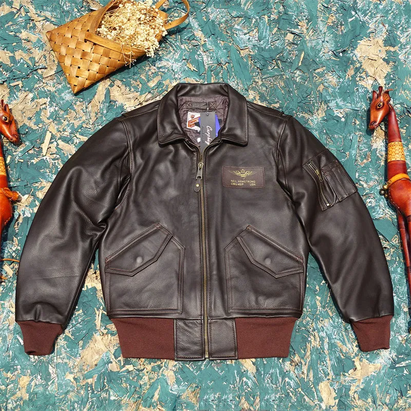 Men's MA-2 Bomber Leather Jacket