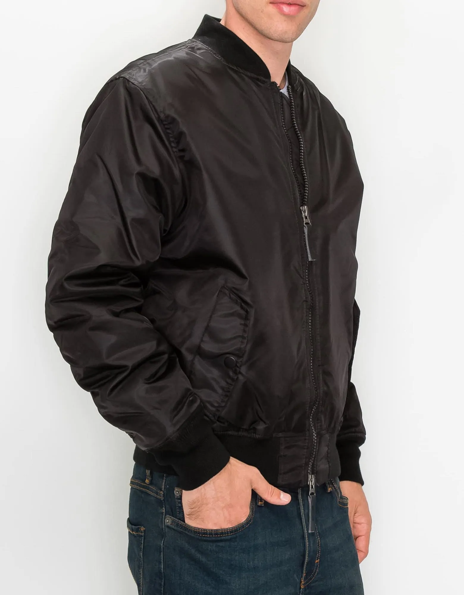 MEN'S NYLON BOMBER FLIGHT JACKET